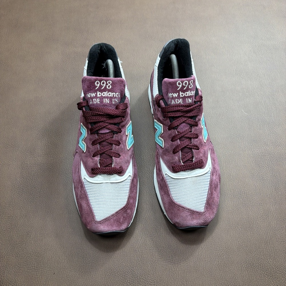 New Balance 998 Made in USA Mens Sz 10.5 Sneakers Shoes RARE BURGUNDY COLORWAY! - Picture 4 of 11